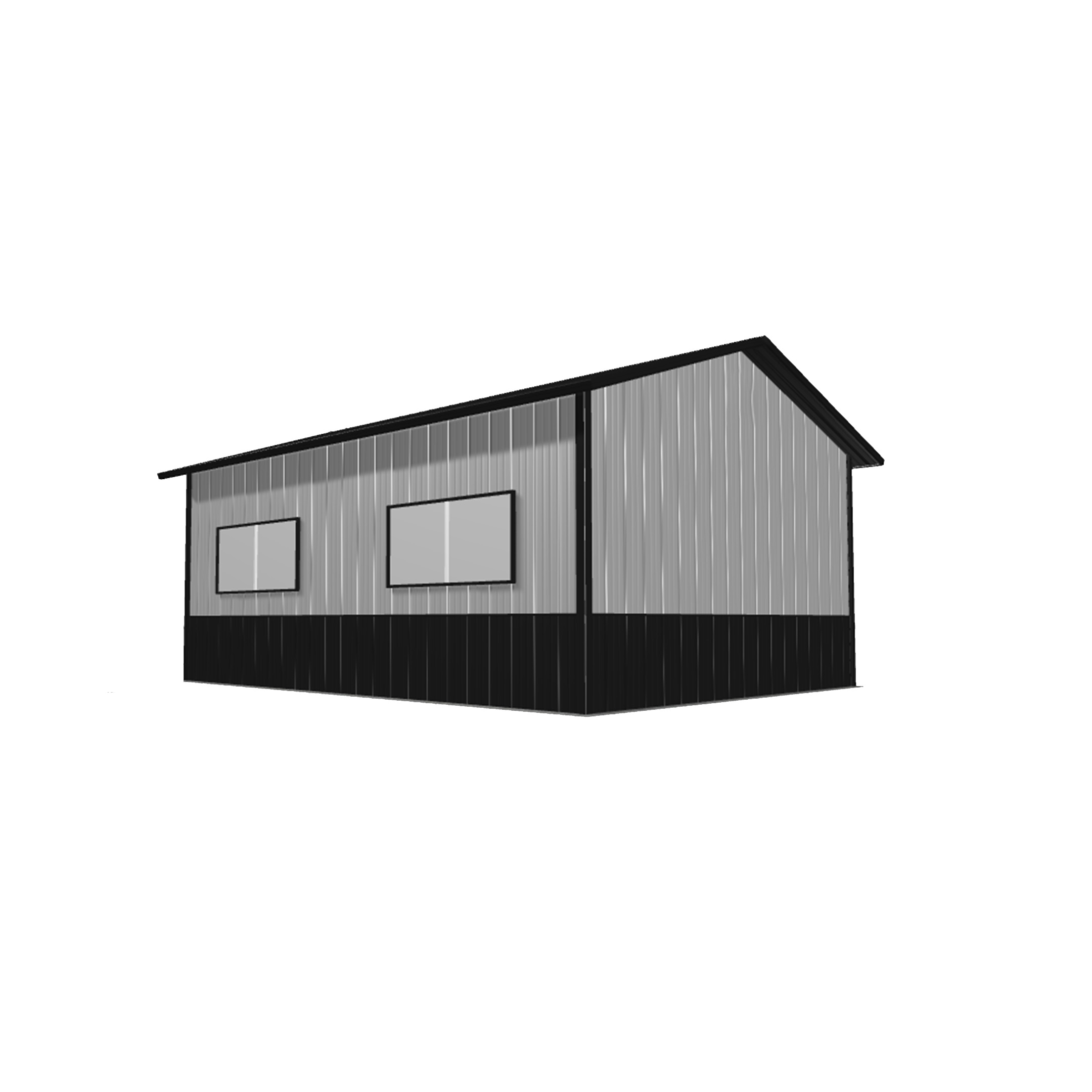 Pole barn kit 16x24x10, featuring a durable design ideal for storage or workshop needs, showcasing construction details.