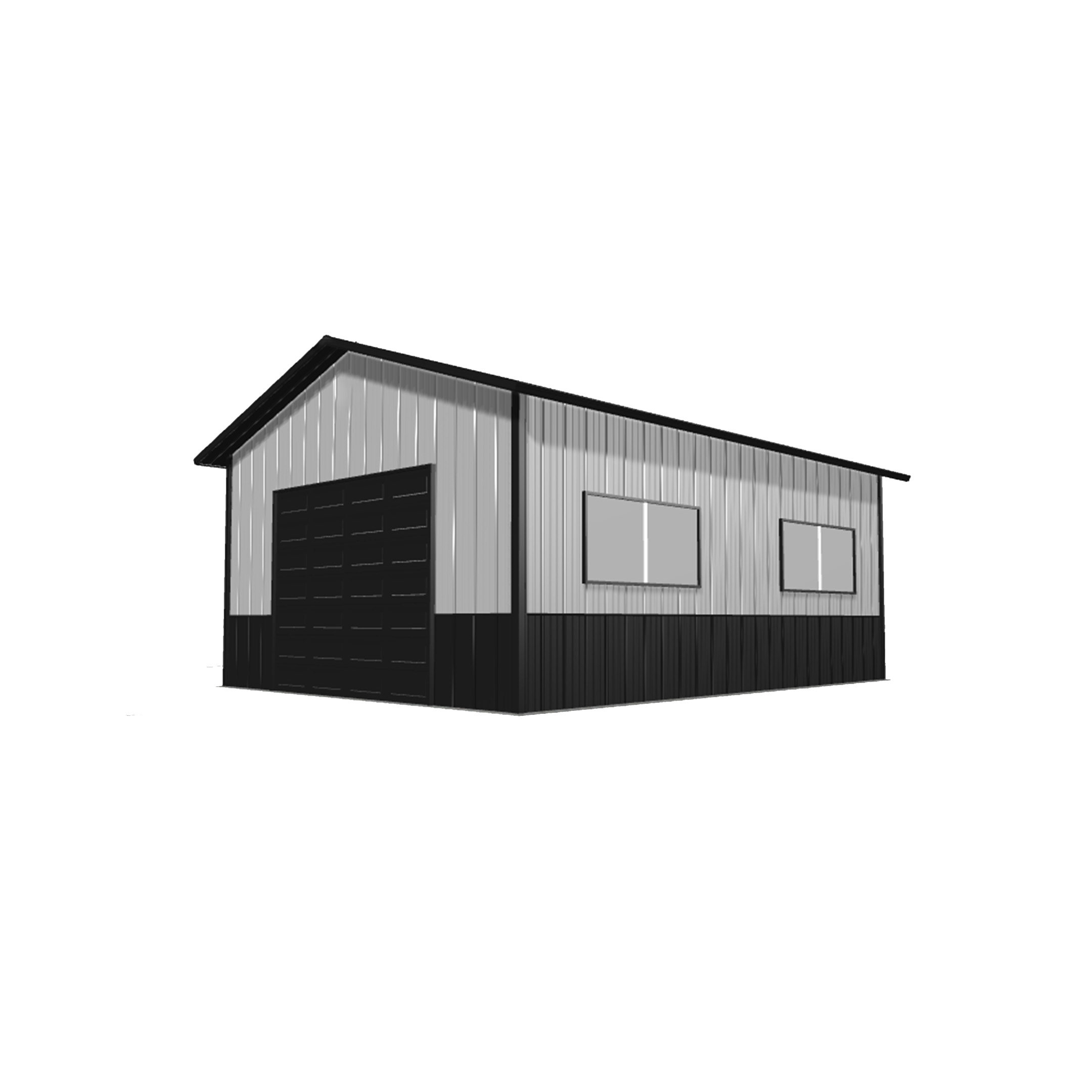 Alt text: 16x24x10 pole barn kit featuring a sturdy structure ideal for storage or workshops with a durable design