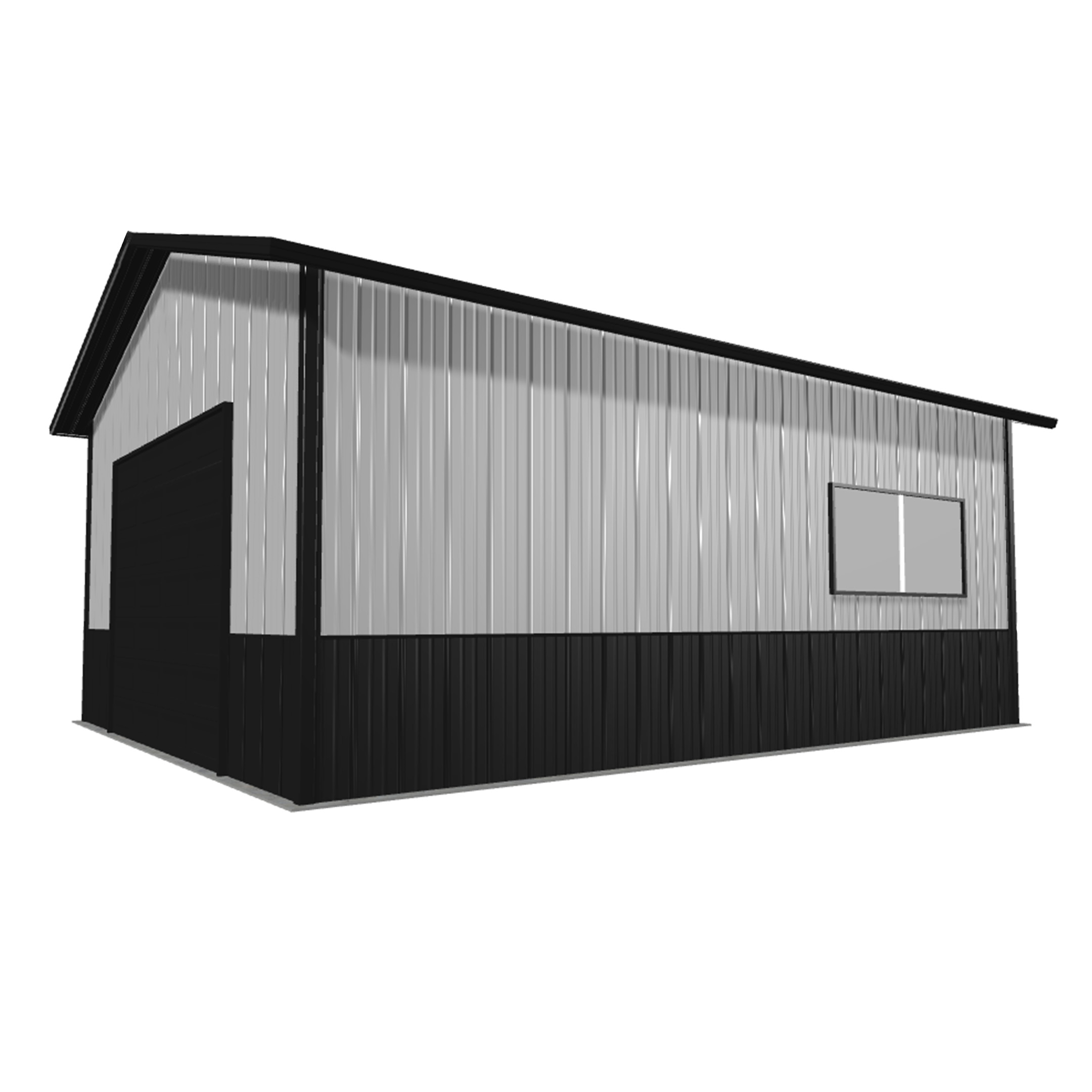 20x24x10 pole barn kit showcasing a durable design ideal for storage or livestock use in various outdoor settings.