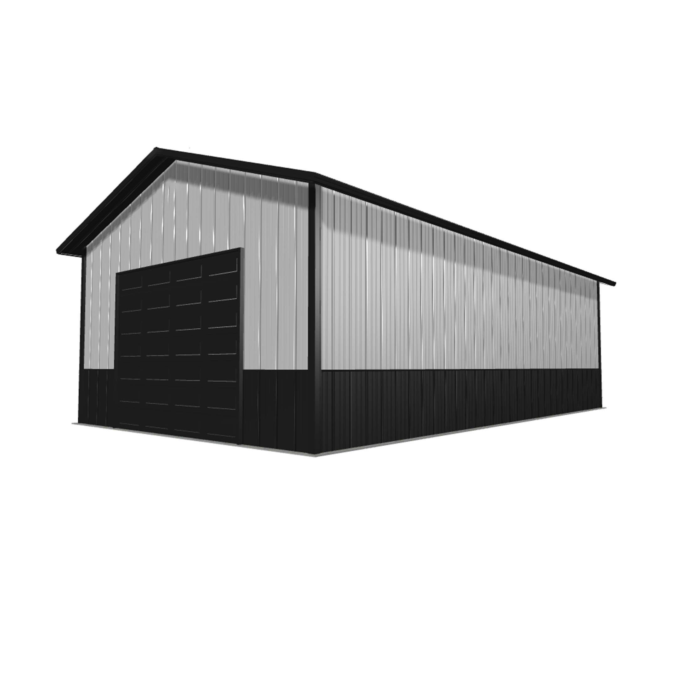 Image of a 20x30x10 pole barn kit showcasing durable construction materials for efficient indoor storage and workspace solutions.