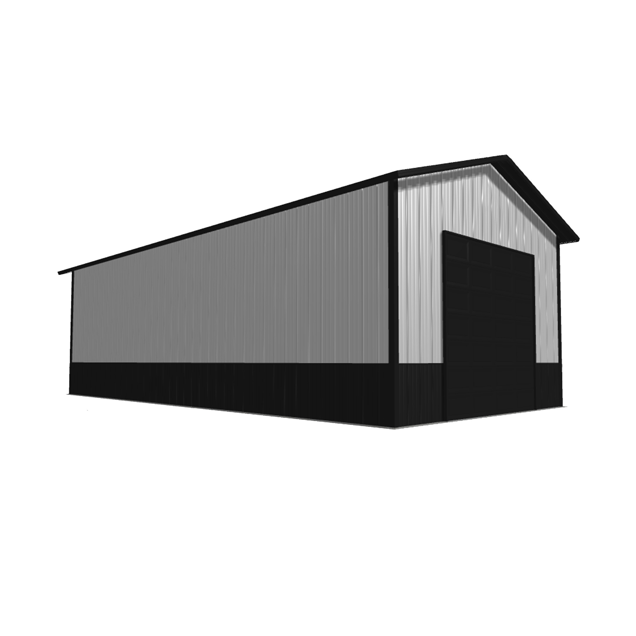 Pole barn kit 20x40x12 featuring a durable steel frame and ample space for agricultural or storage needs.