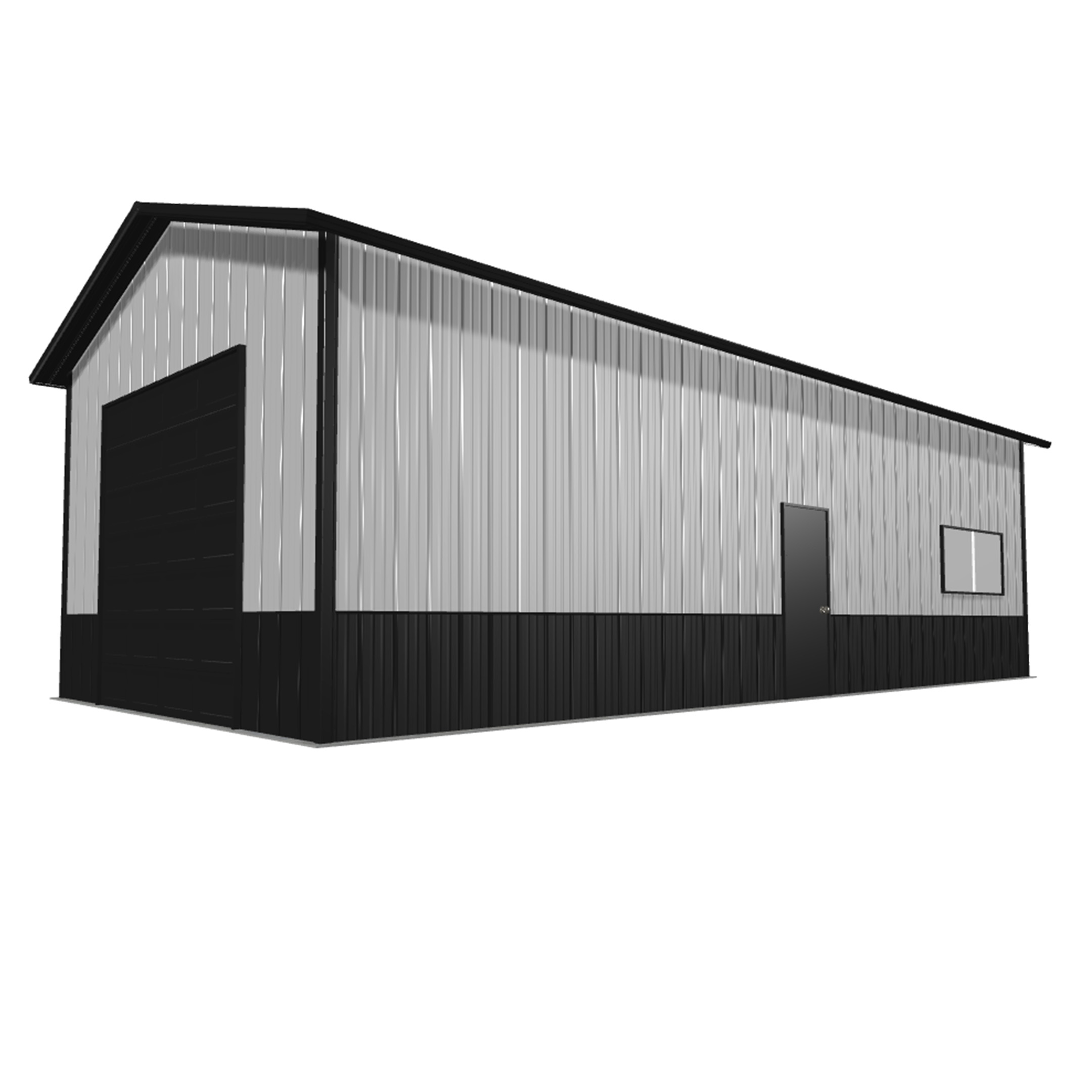 20x40x12 pole barn kit showcasing sturdy construction materials and design for customizable outdoor storage solutions.