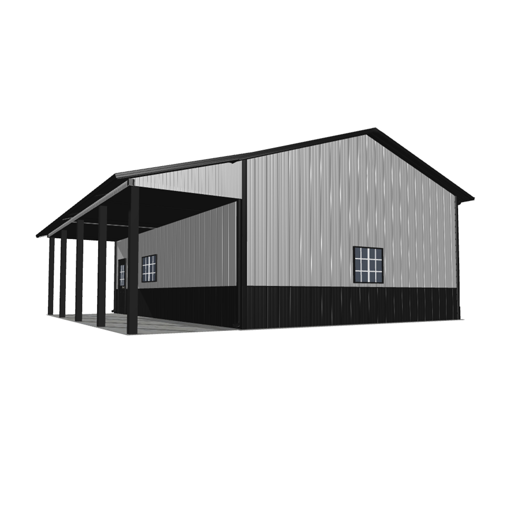 Pole barn kit 24x30x12 featuring a spacious design ideal for garages, workshops, or storage solutions.