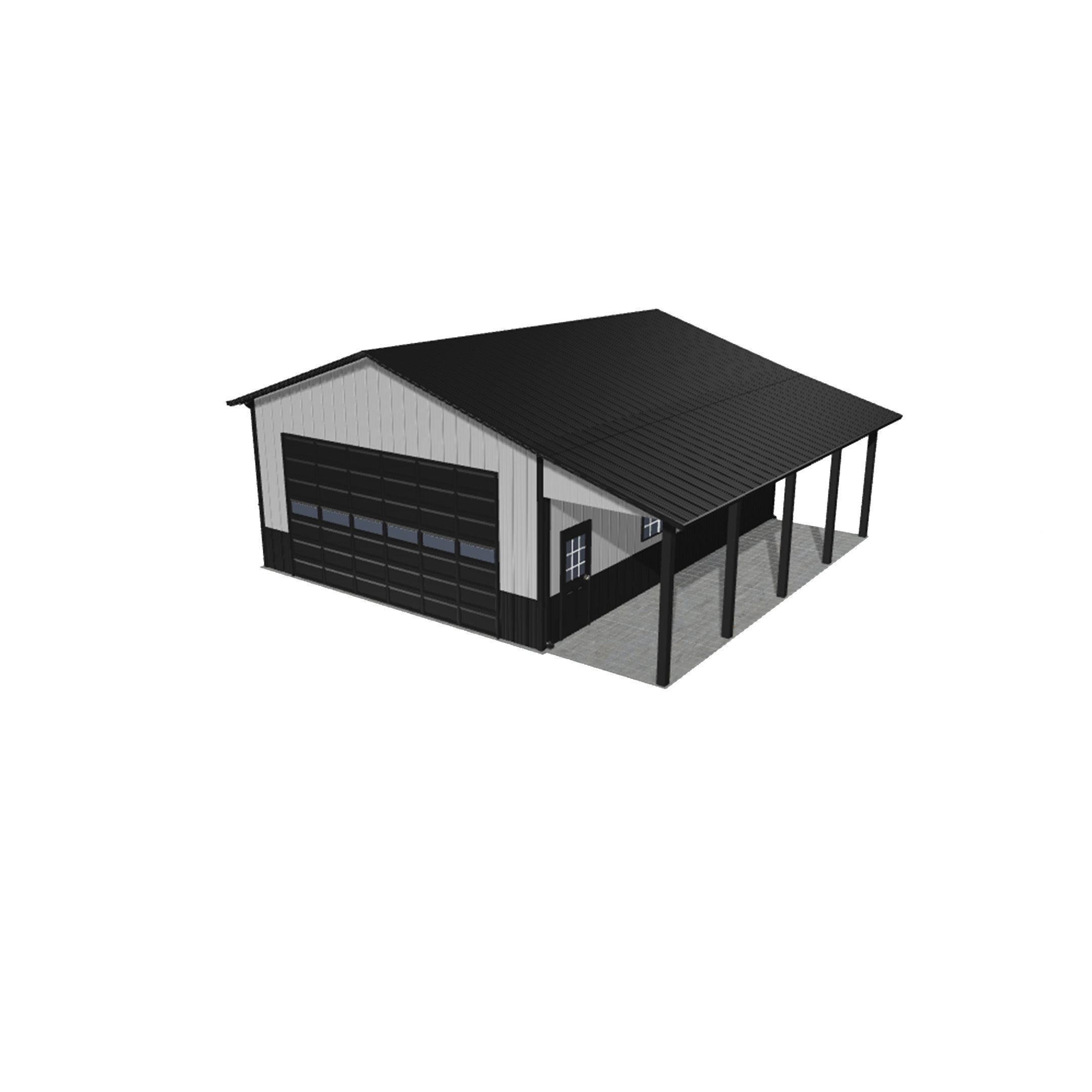 24x30x12 pole barn kit image showcasing a sturdy structure ideal for storage and workshop needs in rural areas.
