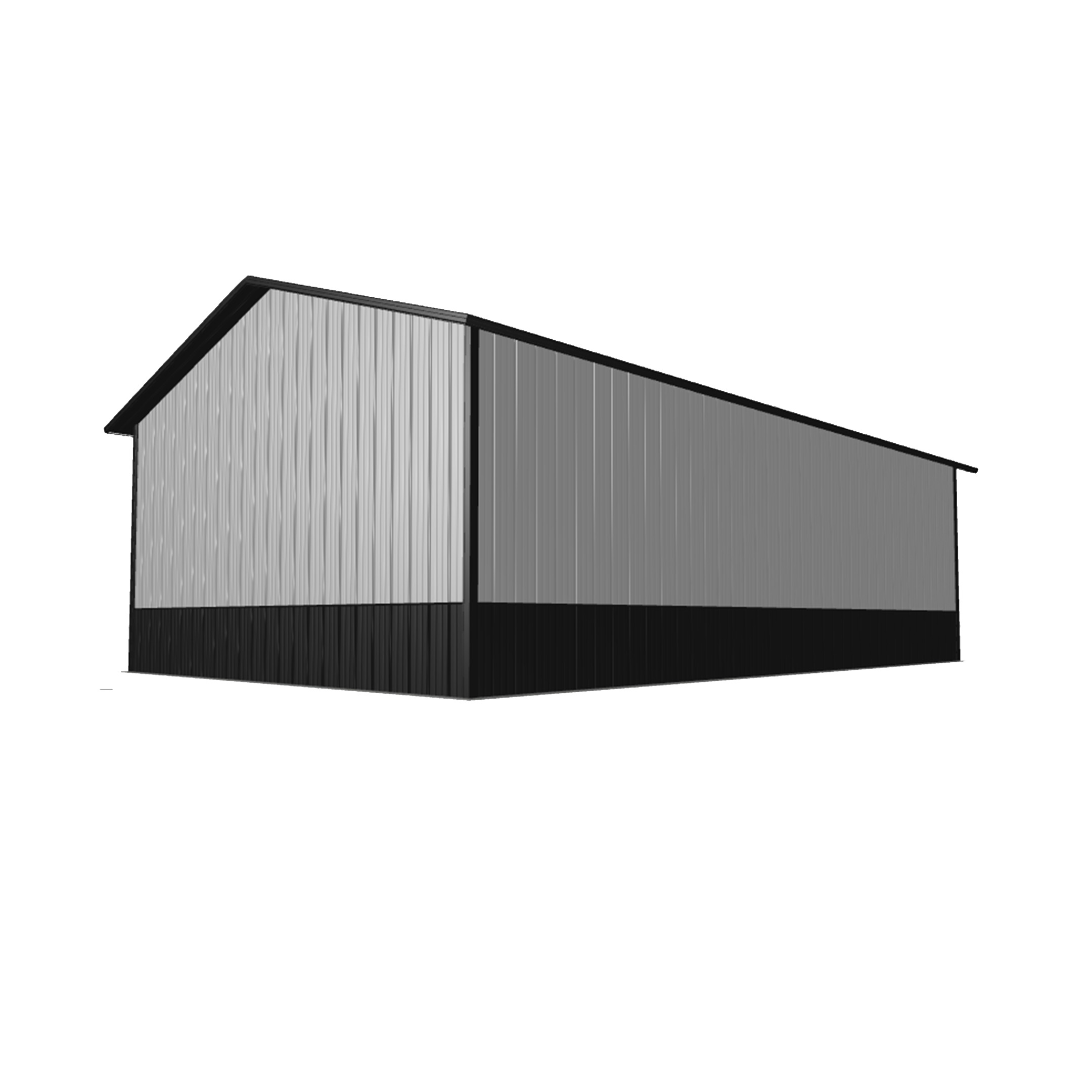 Pole barn kit 24x36x12 featuring a durable design, ideal for storage or workshop solutions in rural settings.