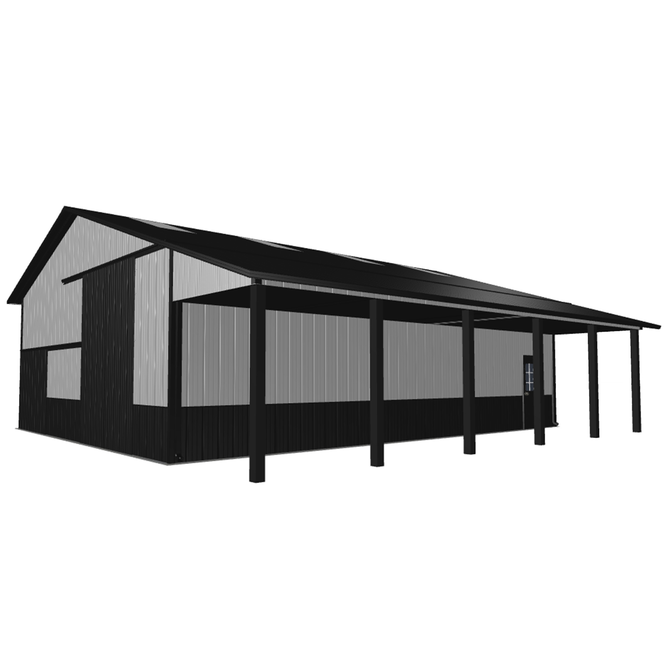 24x40x12 pole barn kit showcasing a sturdy structure ideal for storage or workspace solutions in rural settings.