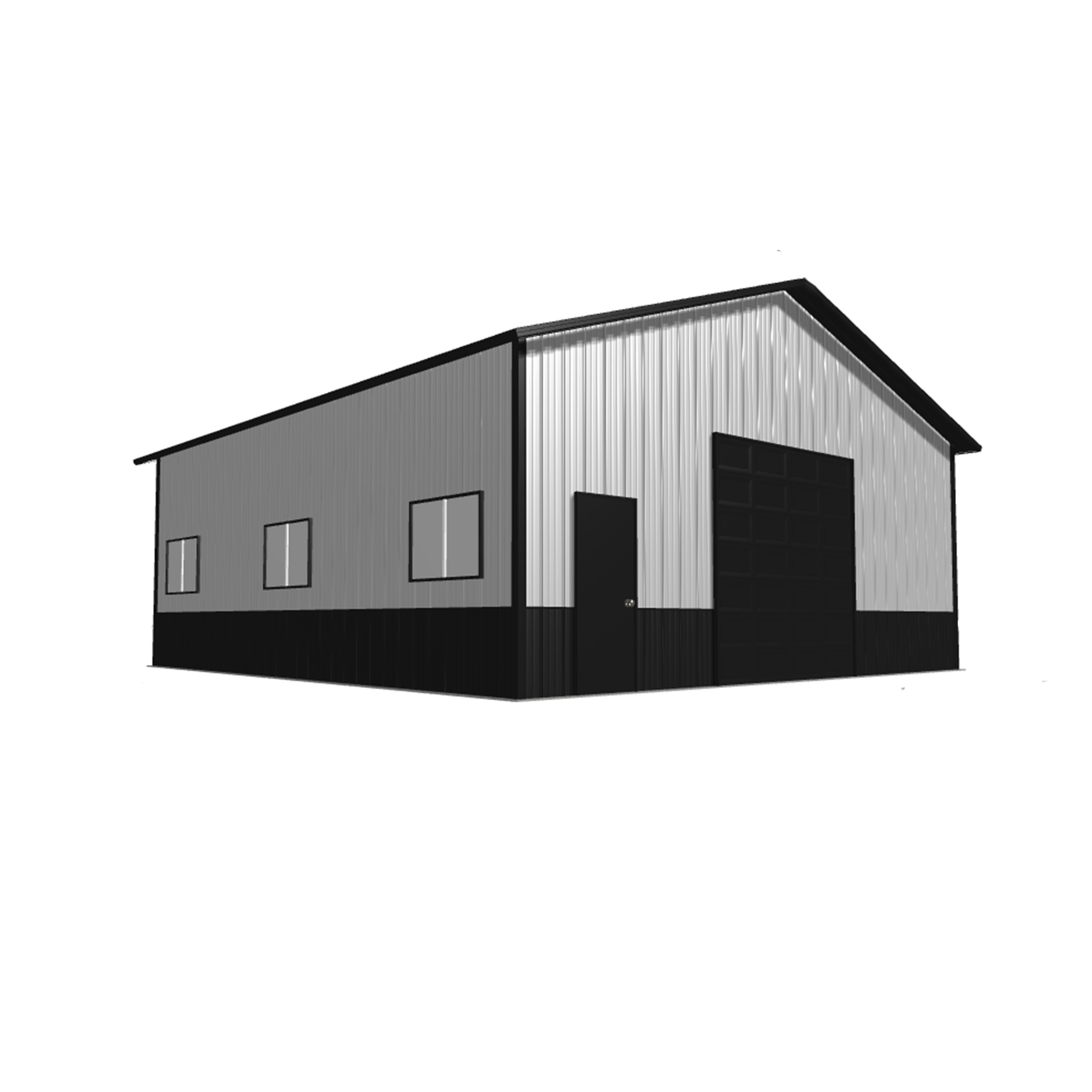 30x30x12 pole barn kit image showcasing a sturdy structure ideal for storage or workshop use with durable materials.