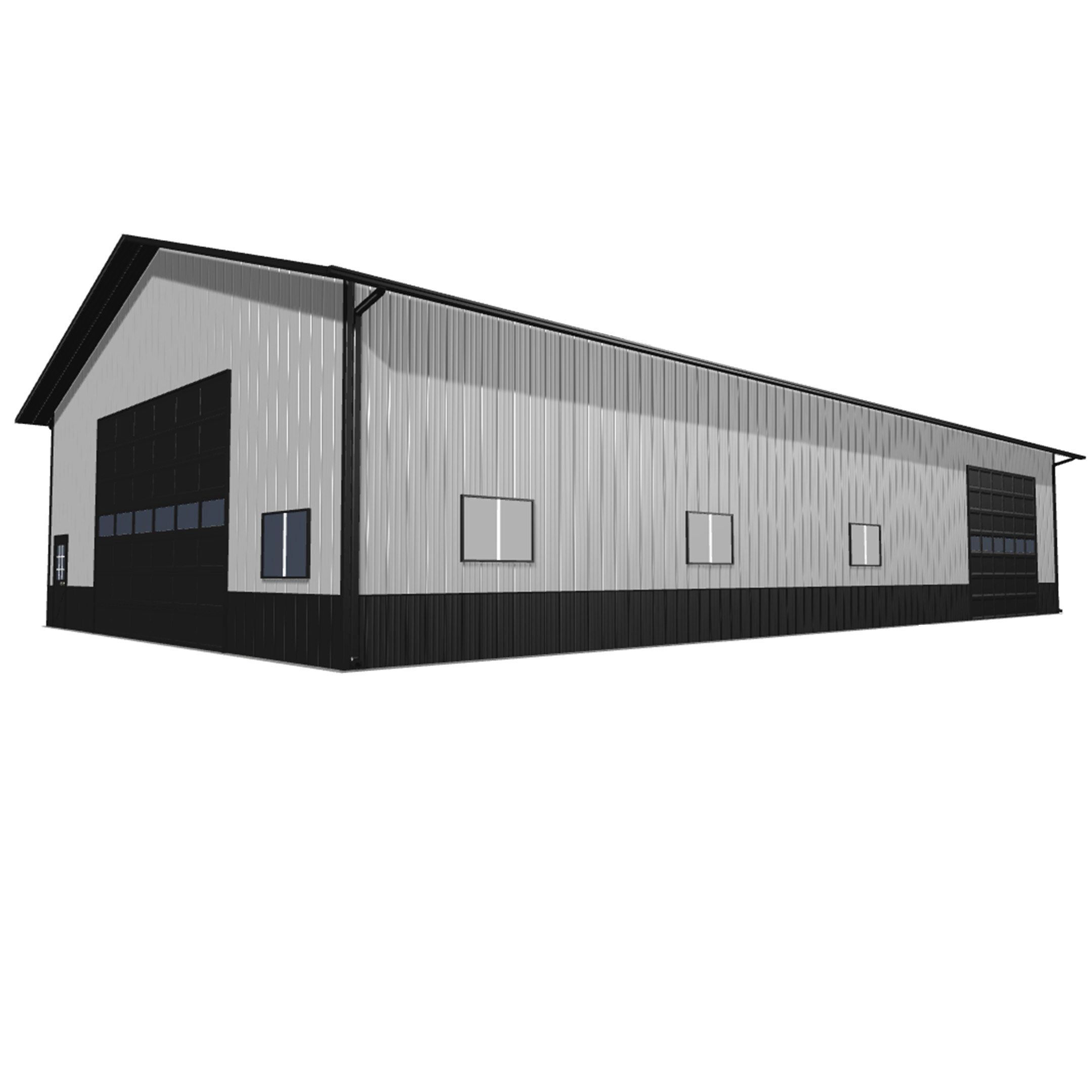 Alt text: 40x80x16 pole barn kit showcasing a durable steel structure ideal for agricultural or storage needs.