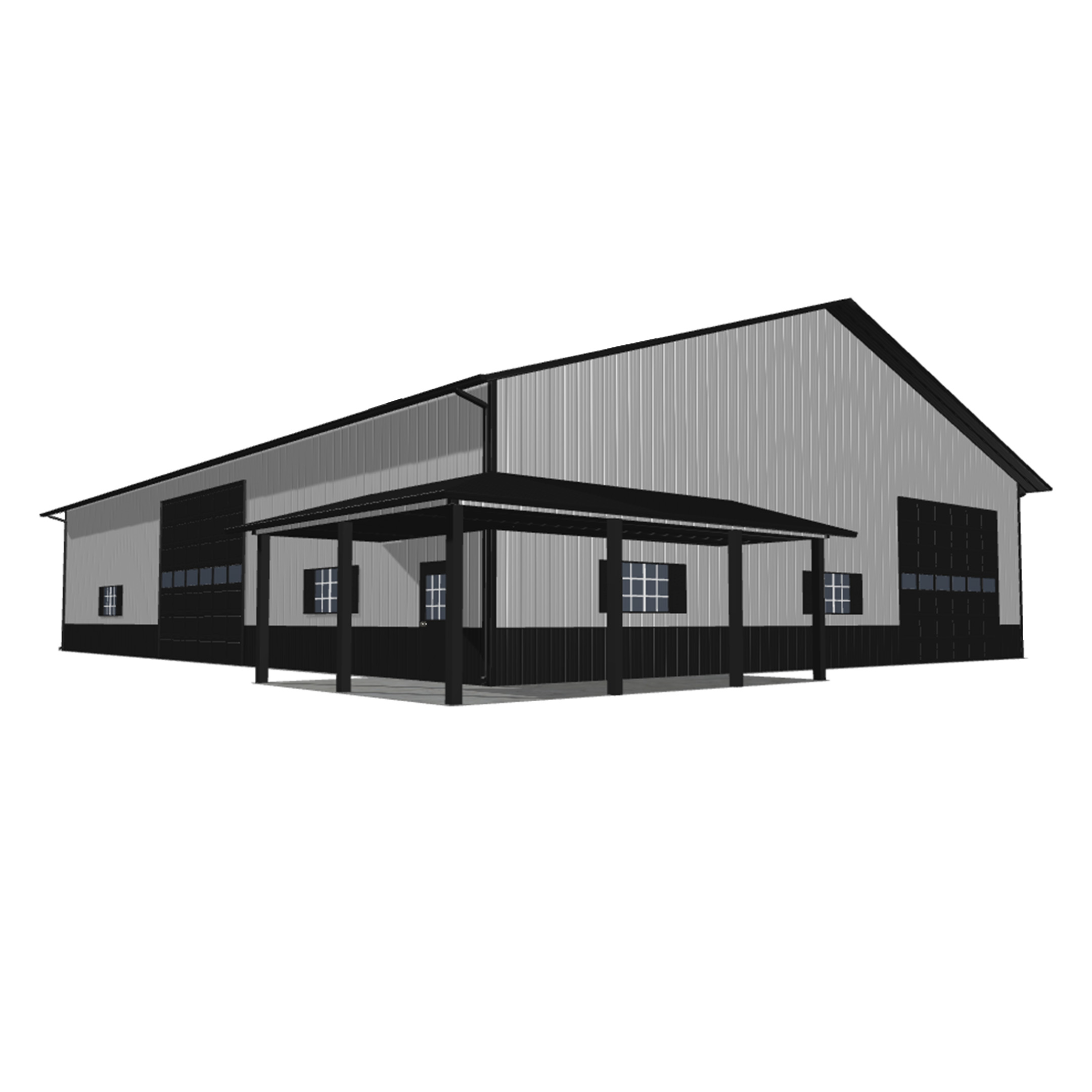 Image of a 60x80x16 pole barn kit showcasing its spacious structure and durable design, ideal for storage or workshops.