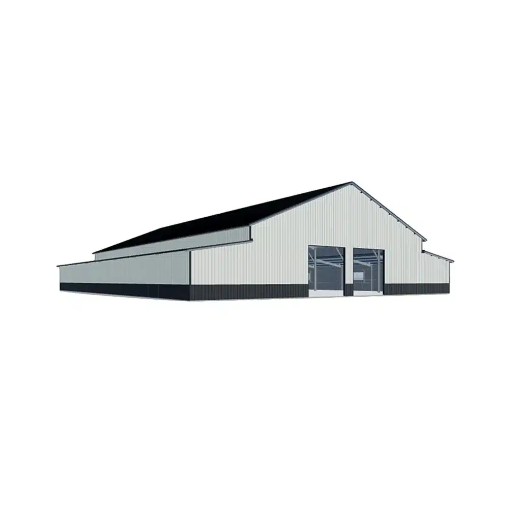 60x120 steel barn kit with monitor roof design