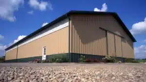 Perspective view of a 120x60 industrial steel building in Vaughan, Ontario.