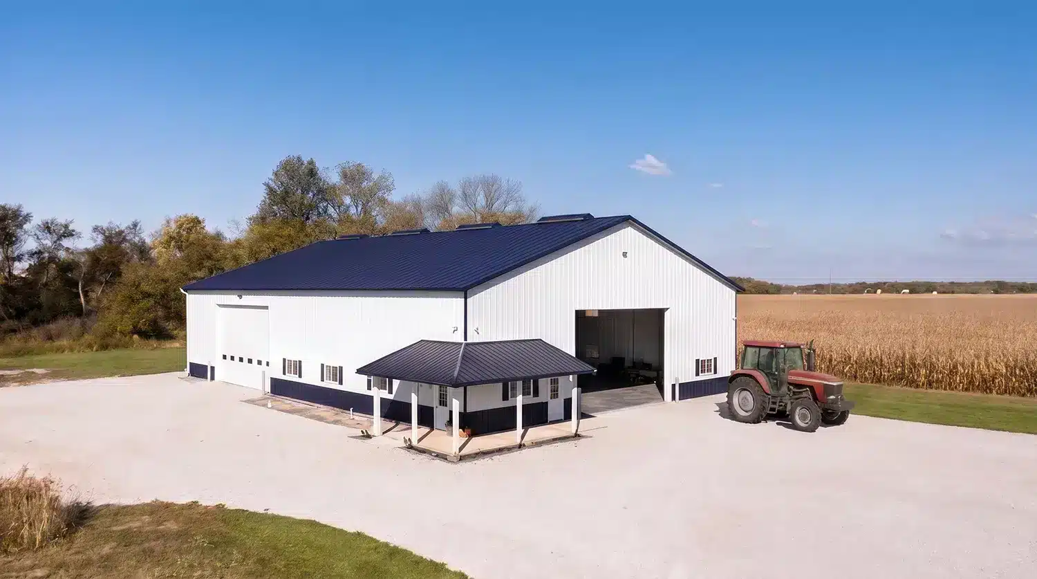 50x40 Farm Equipment Shed Collingwood Ontario Steel farm equipment shed with wide entry in Collingwood, Ontario