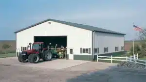 60x60 metal barn exterior with tractor in Kitchener, Ontario