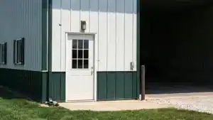 Steel barn entry door detail in Thunder Bay, Ontario